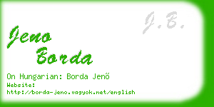 jeno borda business card